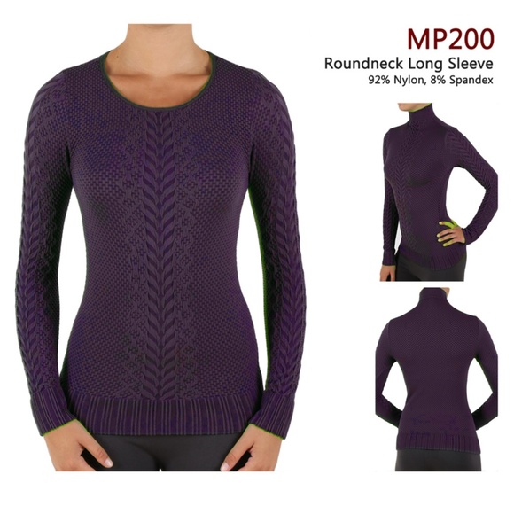ITZON Tops - Seamless long sleeves blouse MP200-PURPLE